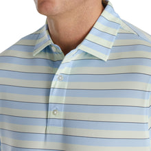 Load image into Gallery viewer, FootJoy Lisle Regency Stripe Sky Mens Golf Polo
 - 3