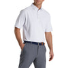 FootJoy Stretch Pique Vintage Floral Trim White Mens Golf Polo