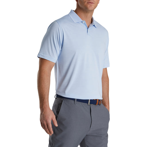 FootJoy Lisle Broken Pinstripe Sky Mens Golf Polo