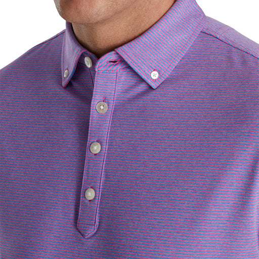 FootJoy Feeder Stripe Lisle Pink Mens Golf Polo