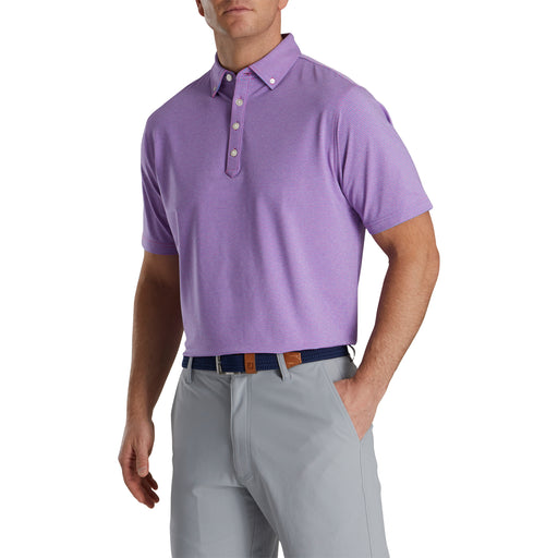 FootJoy Feeder Stripe Lisle Pink Mens Golf Polo