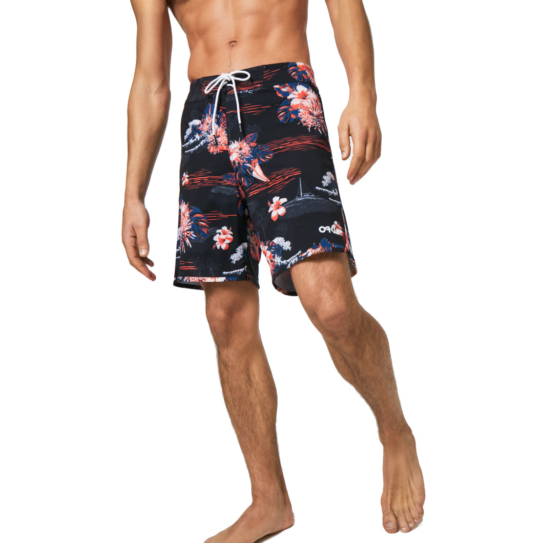 Oakley Tropical Bloom 18 Mens Boardshorts - Blk Hawaii 9hs/40