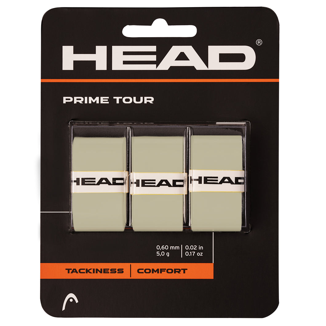Head Prime Tour 3 Pack Grey Overgrip - Grey