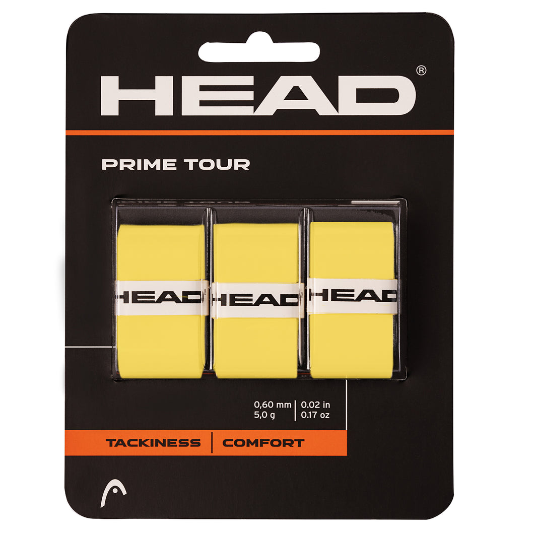 Head Prime Tour 3 Pack Yellow Overgrip - Yellow