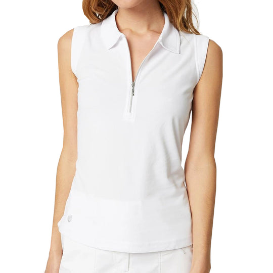 GGBlue Katy White Womens Sleeveless Golf Polo