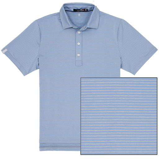 RLX Ralph Lauren Air Stripe Gy Bu Mens Golf Polo - L Gy Hth Bl Lgn/XL