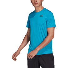 Load image into Gallery viewer, Adidas Club 3 Stripe Sonic Aqua Mens Tennis Shirt - SONC AQU/BK 449/XXL
 - 1