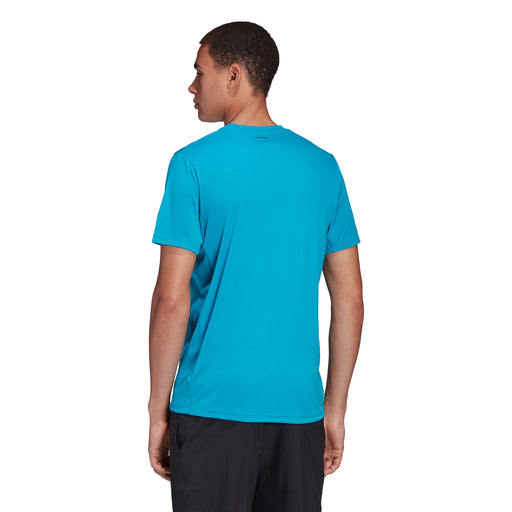 Adidas Club 3 Stripe Sonic Aqua Mens Tennis Shirt