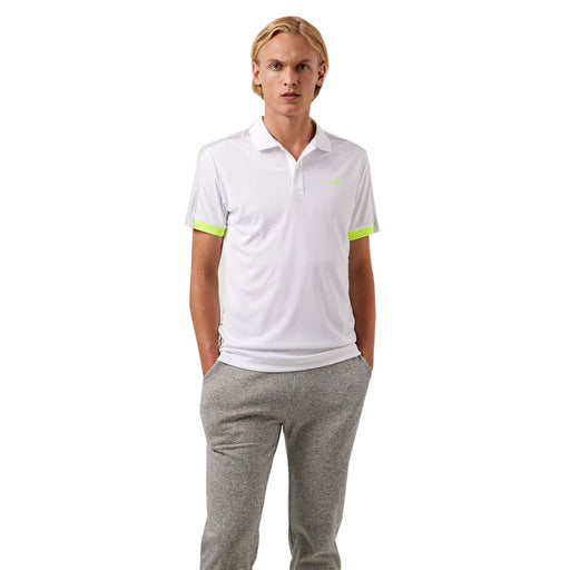 J. Lindeberg Rowland Slim Fit White Mens Golf Polo