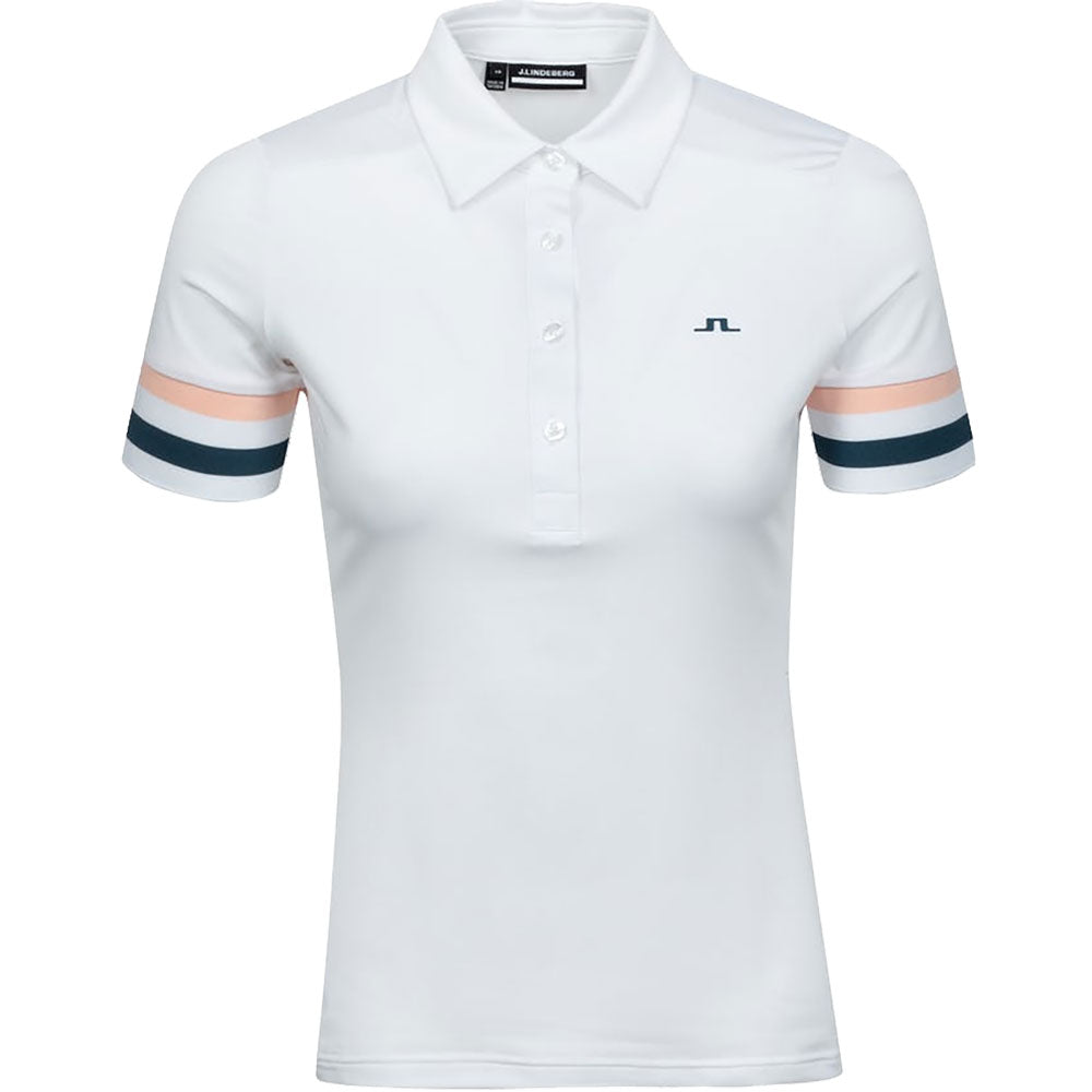 J. Lindeberg Stella White Womens Golf Polo