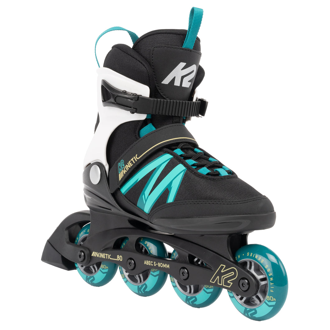 K2 Kinetic 80 Womens Inline Skates 1 - Black/Turquoise/11.0