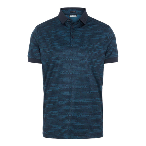 J. Lindeberg KV Print Reg Fit Blue Mens Golf Polo