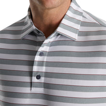 Load image into Gallery viewer, FootJoy Regency Stripe Lisle Grey Mens Golf Polo
 - 3