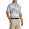 FootJoy Regency Stripe Lisle Heather Grey Mens Golf Polo