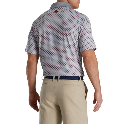 FootJoy Geometric Print Lisle Grey Mens Golf Polo