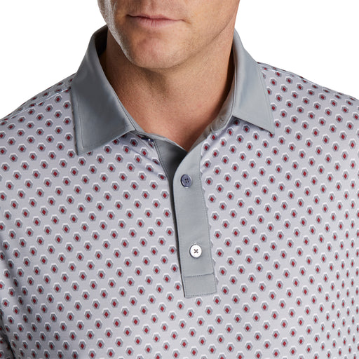 FootJoy Geometric Print Lisle Grey Mens Golf Polo