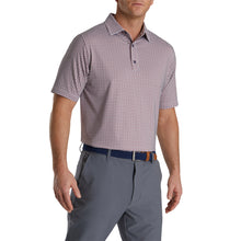 Load image into Gallery viewer, FootJoy Loop Print Lisle Merlot Mens Golf Polo
 - 1