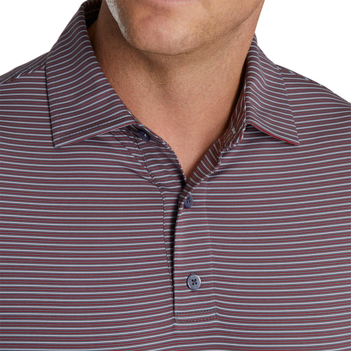 FootJoy Pin Stripe Lisle Smoke Mens Golf Polo