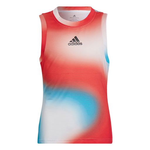Adidas Match White Red Sky Girls Tennis Tank Top - WHT/RED/SKY 100/XL