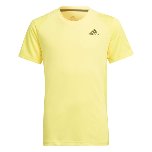 Adidas Club Boys Short Sleeve Crew Tennis Shirt - Beam Yellow/XL