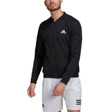 Load image into Gallery viewer, Adidas Stretch Woven Mens Tennis Jacket - BLACK/WHITE 001/XXL
 - 1