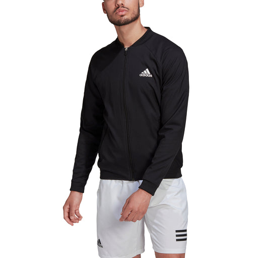 Adidas Stretch Woven Mens Tennis Jacket - BLACK/WHITE 001/XXL