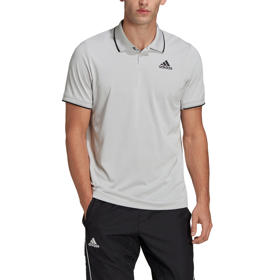 Adidas HEAT.RDY Grey One Mens Tennis Polo - GRY ONE/BLK 056/XXL