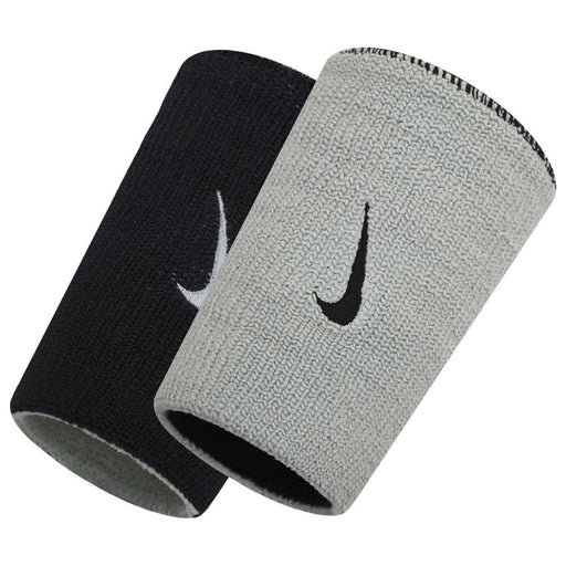 Nike DRI FIT Double-Wide Home and Away Wristbands - Black/Base Grey