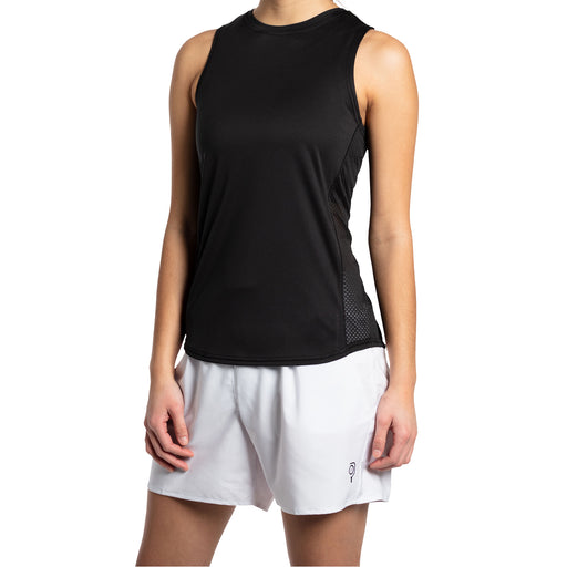 Baddle Crewneck Womens Pickleball Tank Top - Black Blk/XL