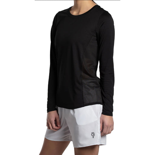 Baddle Womens Longsleeve Pickleball Shirt - Black Blk/XL