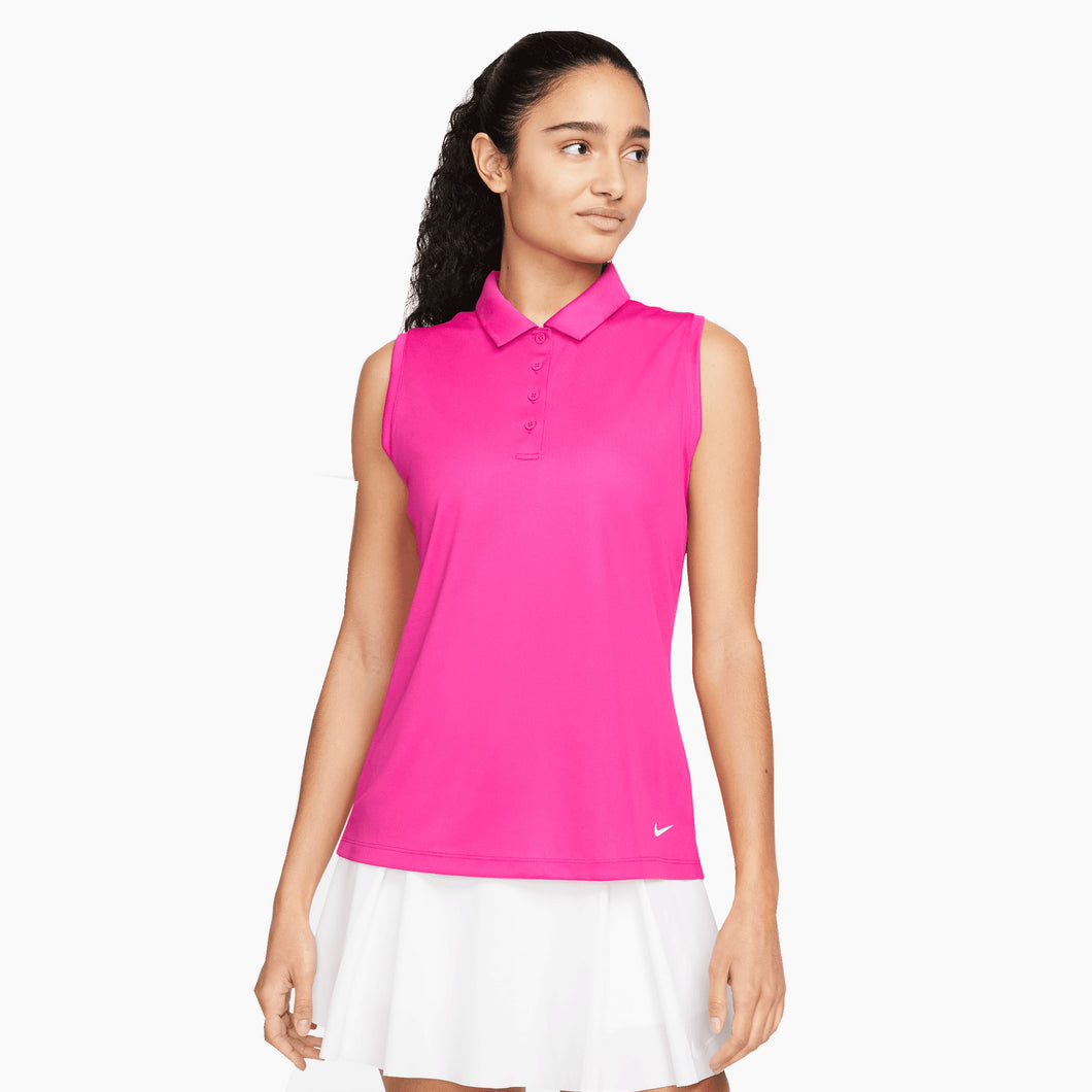Nike Dri-FIT Victory Womens Sleeveless Golf Polo - ACTIVE PINK 621/L
