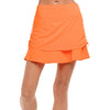 Lucky in Love Ruche Tier Orange 15.75in Glow Womens Golf Skort