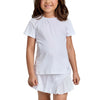 Sofibella White Racquet Net Girls Short Sleeve Tennis Shirt