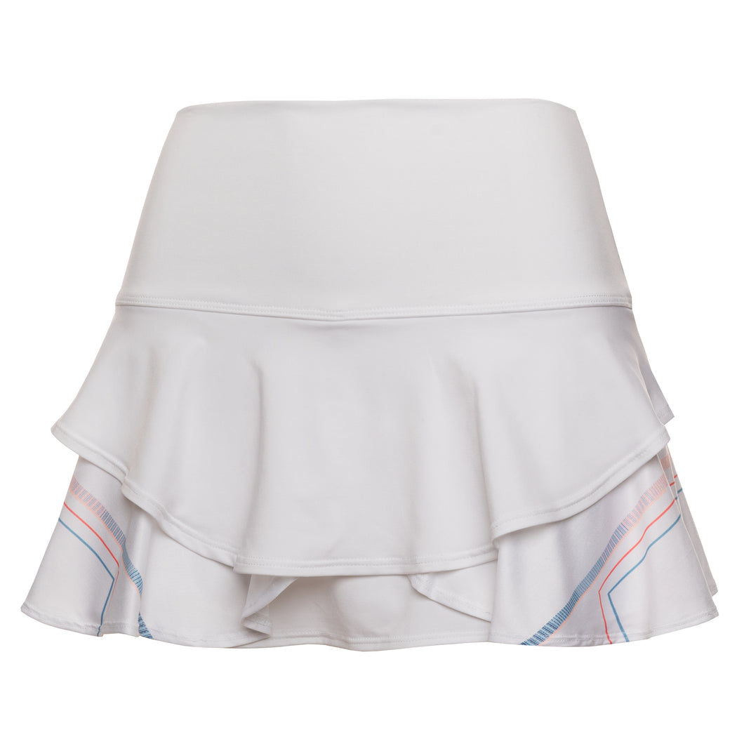 K-Swiss Flounce 13in White Womens Tennis Skirt - WHITE 110/L