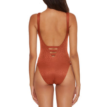 Load image into Gallery viewer, Becca Bronzed Plunge One Piece Womens Swimsuit
 - 2