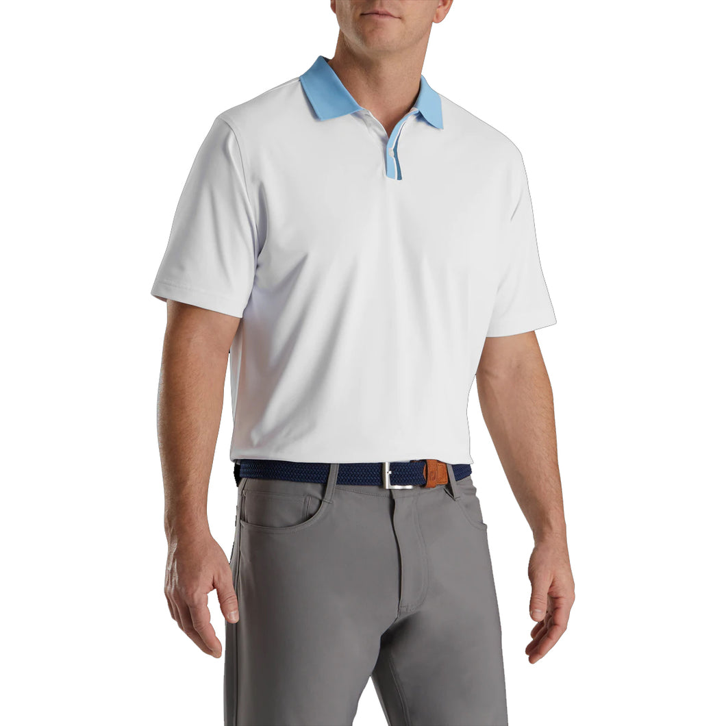 FootJoy Solid Stretch Piq Strp Plkt Mens Golf Polo