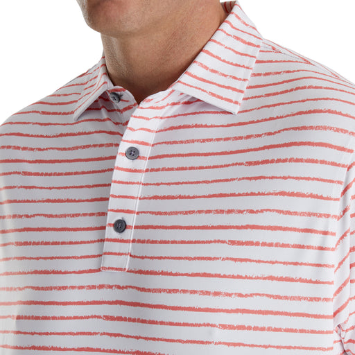 FootJoy Chalk Line Print Stretch Wh Mens Golf Polo