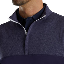 Load image into Gallery viewer, FootJoy Heather Yoke Navy Mens Golf 1/2 Zip
 - 3