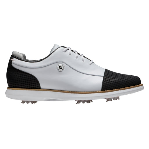 FootJoy Traditions Cap Toe Womens Golf Shoes - White/Black/B Medium/11.0