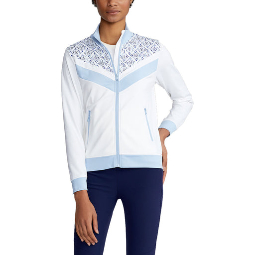 RLX Ralph Lauren Powr Stretch Wht Blu Wmn Golf Jkt - Wht/Elite Blue/L