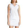 Polo Golf Ralph Lauren Cricket Pure White Elite Blue Womens Sleeveless Golf Polo