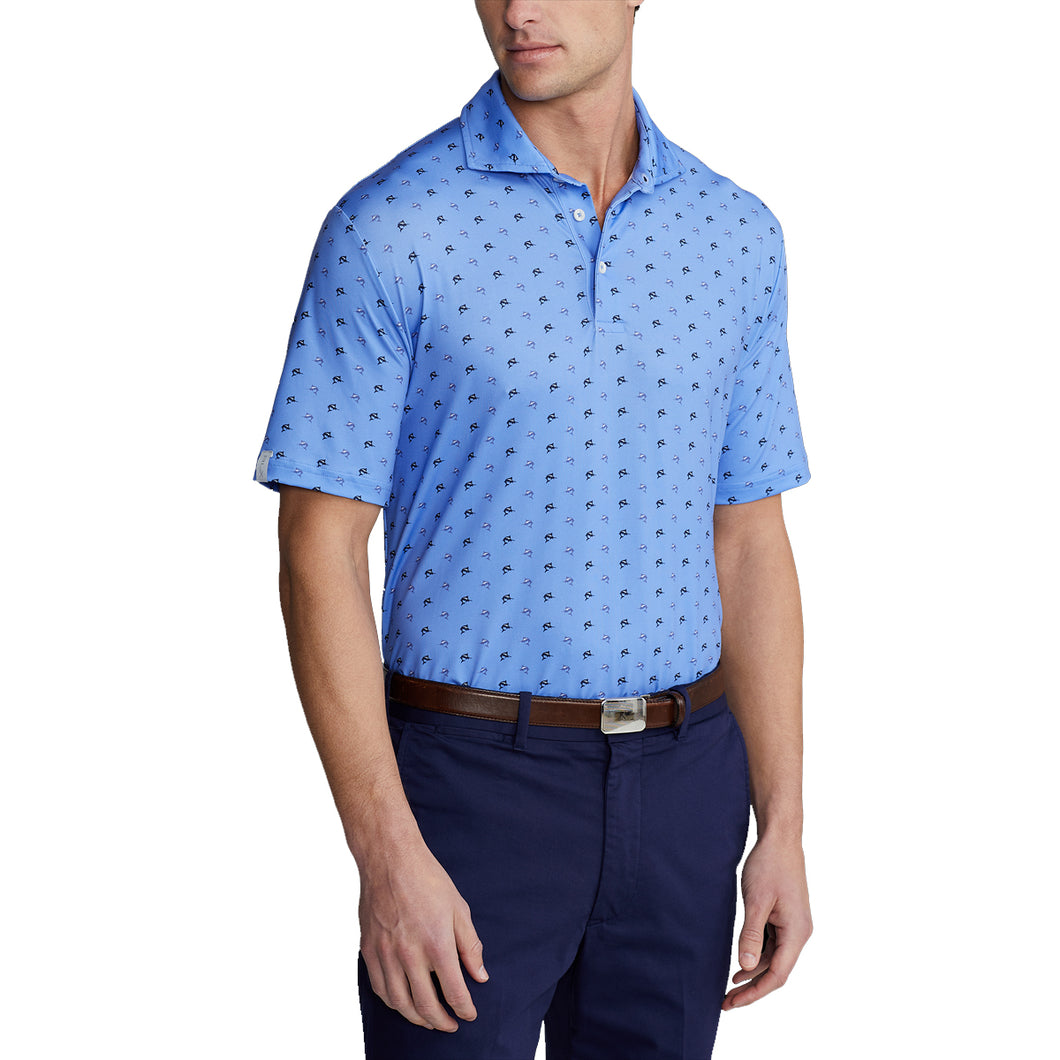 RLX Ralph Lauren Print LTWT Air Blu Mens Golf Polo - Sailfish Blue/XL