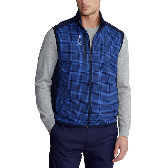 RLX Ralph Lauren Solid Tech Terry French Navy Mens Golf Vest