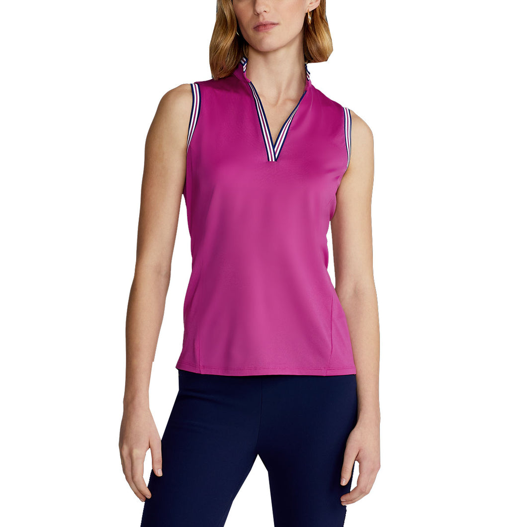 RLX Ralph Lauren Mesh Mix Pink Womens SL Golf Polo