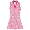 RLX Ralph Lauren Printed V-Neck Knit Bright Pink Fish Womens Golf Dress