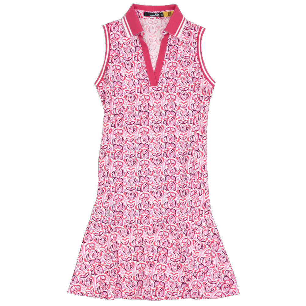 RLX Ralph Lauren V Neck Pink Fish Wmns Golf Dress