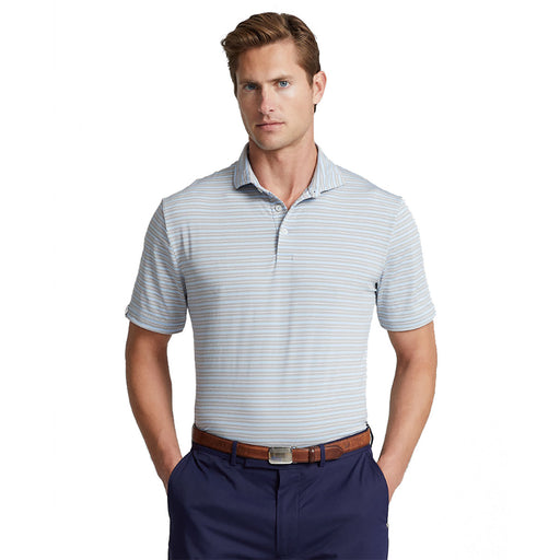 RLX Ralph Lauren FthrWt Tri Stripe EBLU Mens Polo