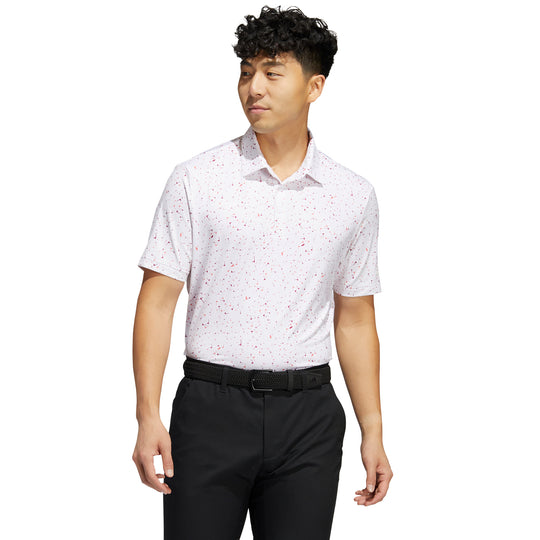 Adidas Flag-Print Pink Mens Golf Polo