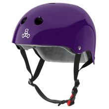 Load image into Gallery viewer, Triple Eight Certified Sweatsaver Purple Helmet - Purple Glossy/L/XL
 - 1