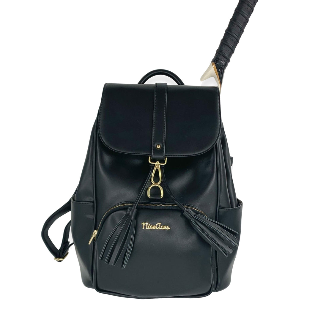 NiceAces Sara Black Tennis Backpack - Black